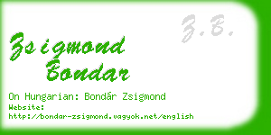 zsigmond bondar business card