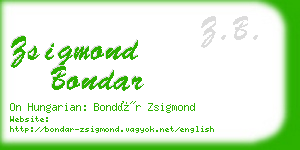 zsigmond bondar business card